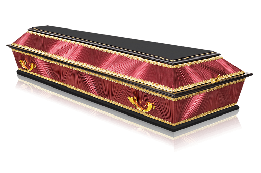 Комбинированный гроб в цвете бордо